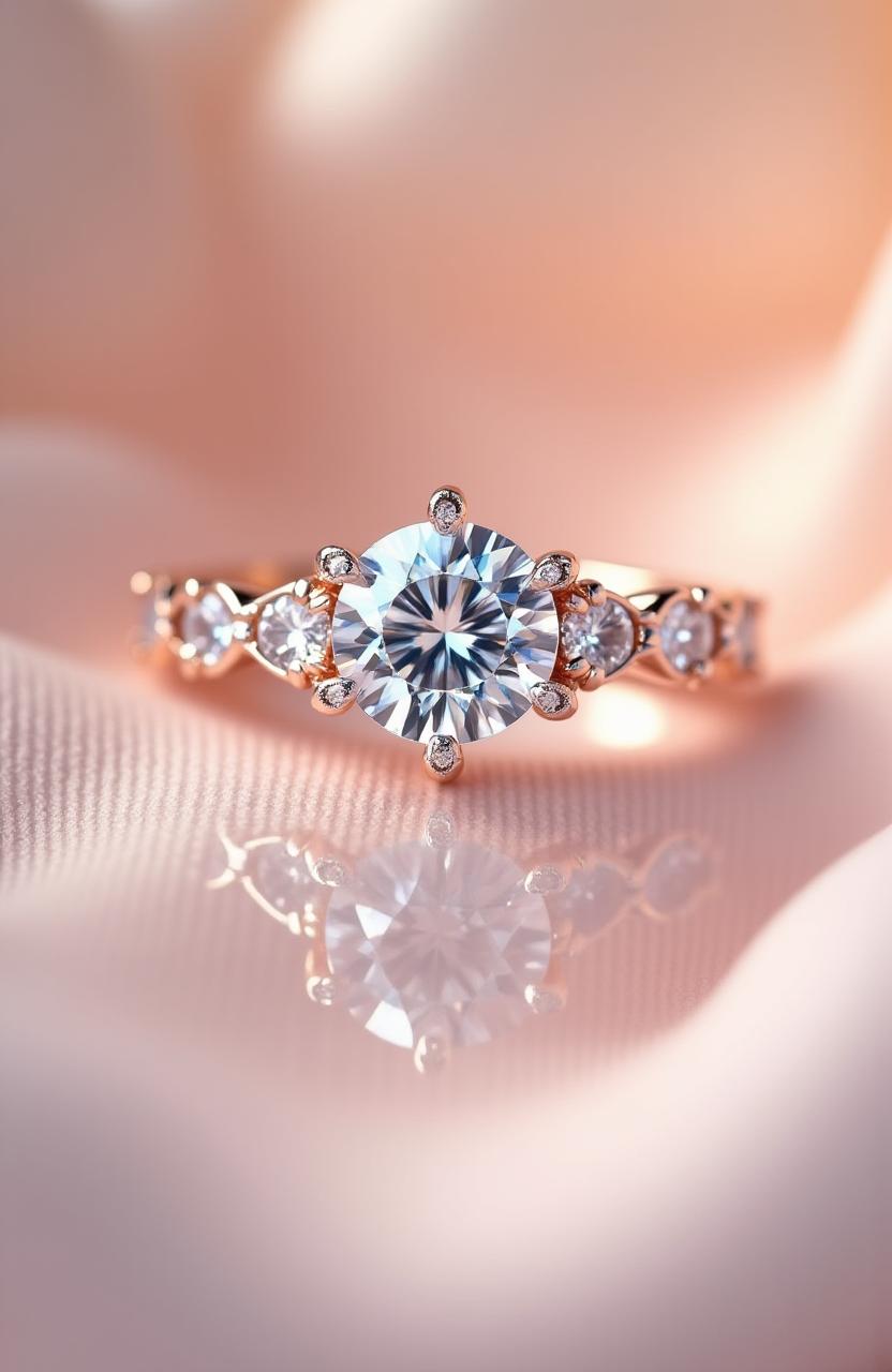 Custom diamond engagement ring