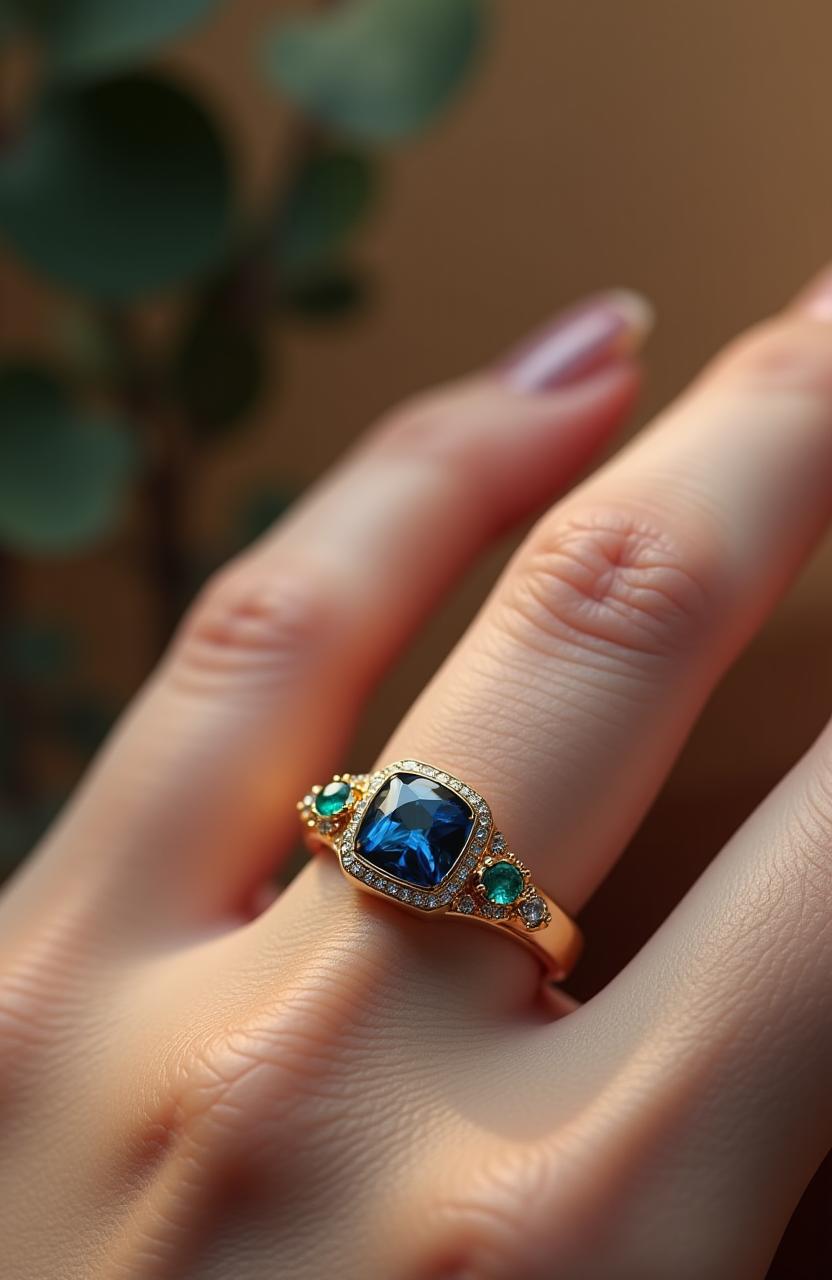 Health monitoring smart ring with gemstones